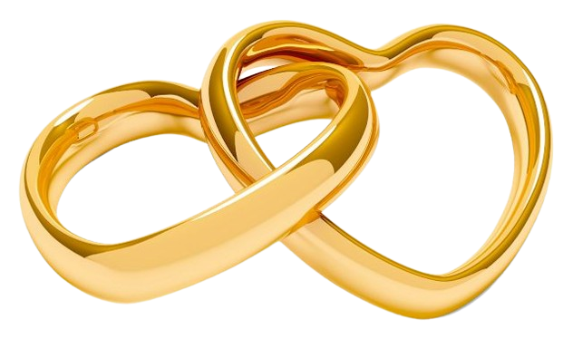 Anéis de casamento dourados entrelaçados